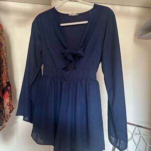 Altar'd State Navy Long Sleeve Dress